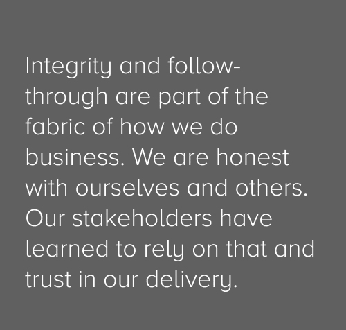 We do what we say we do