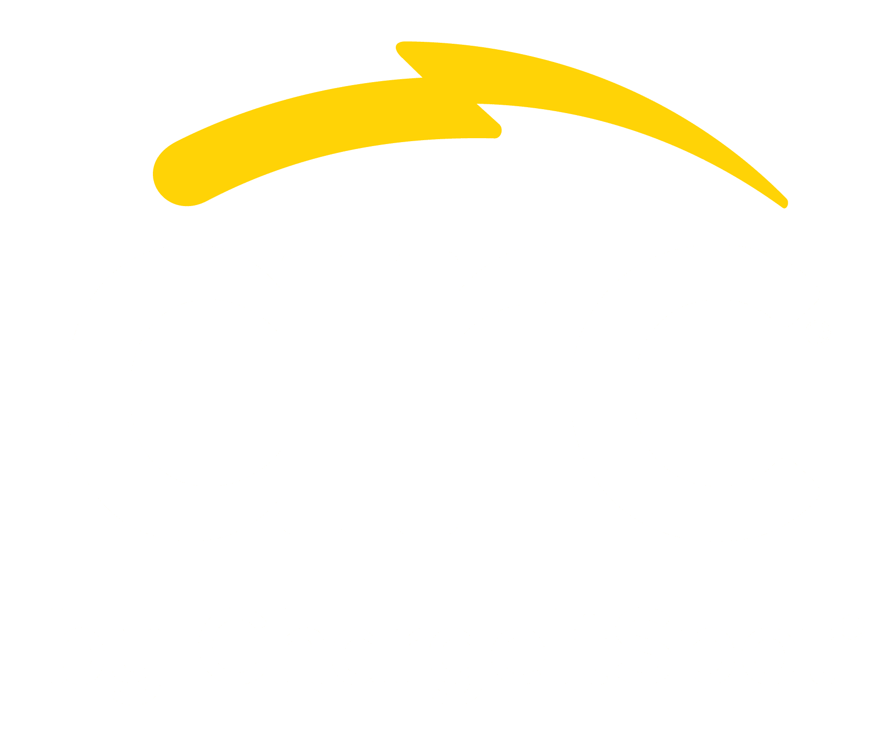 ARC by CIS Logo Logo featuring the word "arc" in bold lowercase white letters with a yellow arc-shaped line above. Below, in smaller white text, it reads "by ChargeItSpot®" against a black background.